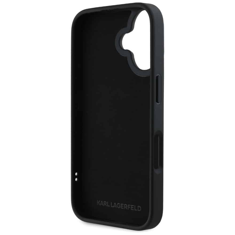 Karl Lagerfeld 3D Rubber Elongated Glitter - θήκη για Apple iPhone 16 - Μαύρο - Image 7