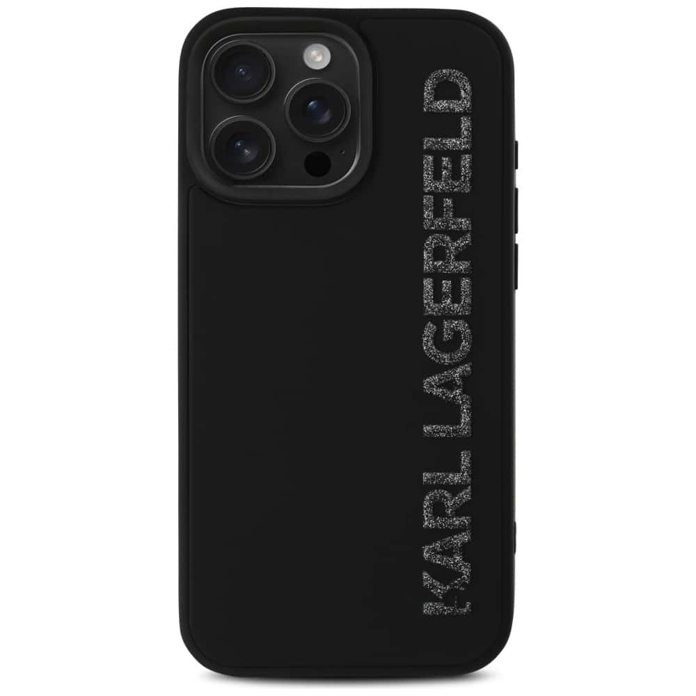 Karl Lagerfeld HC 3D Rubber Elongated Glitter - θήκη για Apple iPhone 16 Pro - Μαύρο - Image 3