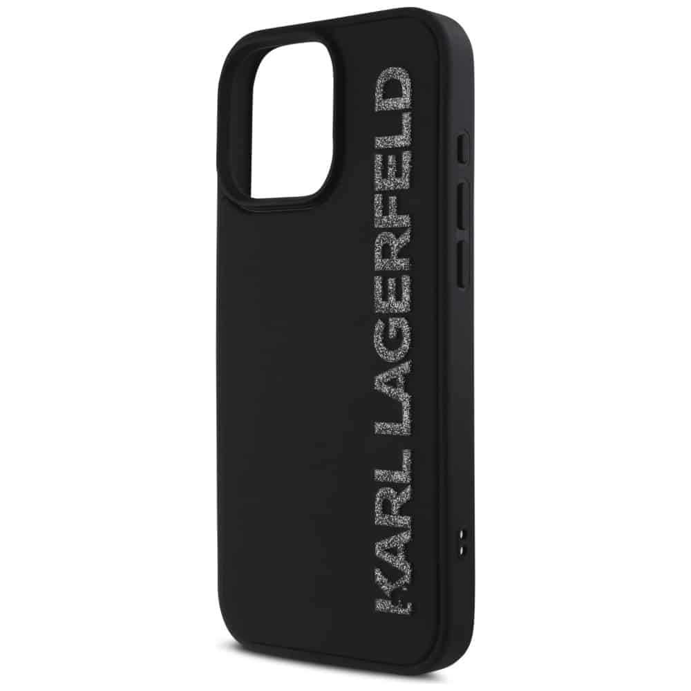 Karl Lagerfeld HC 3D Rubber Elongated Glitter - θήκη για Apple iPhone 16 Pro - Μαύρο - Image 6