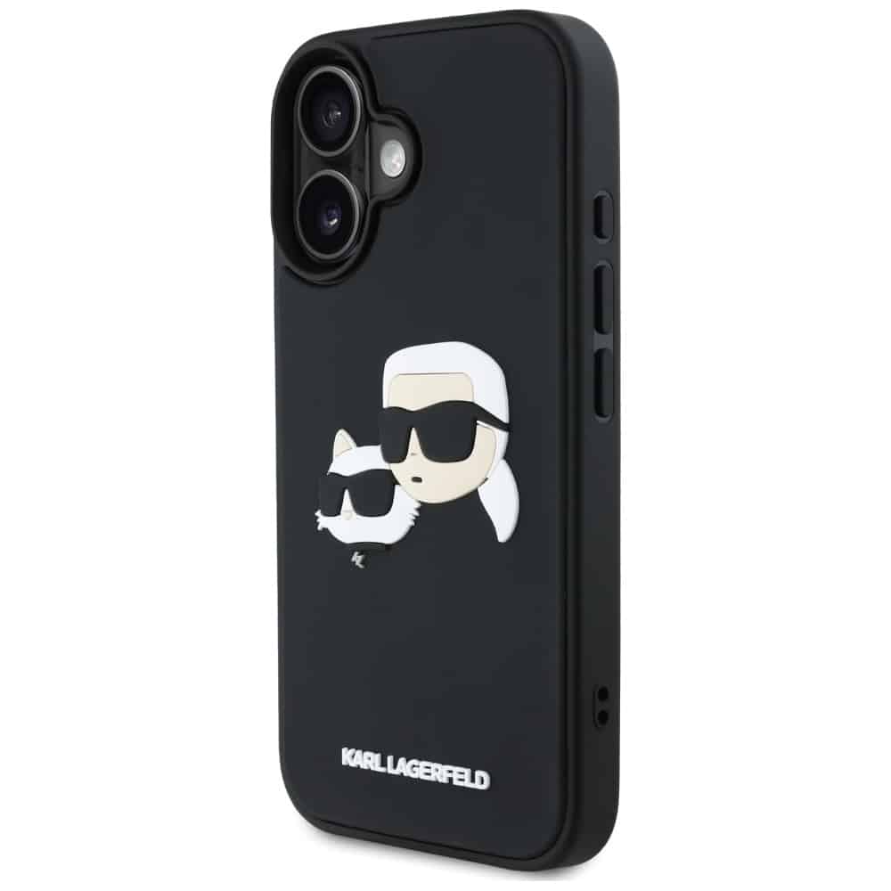 Karl Lagerfeld 3D Rubber Double Heads - θήκη για Apple iPhone 16 - Μαύρο - Image 2