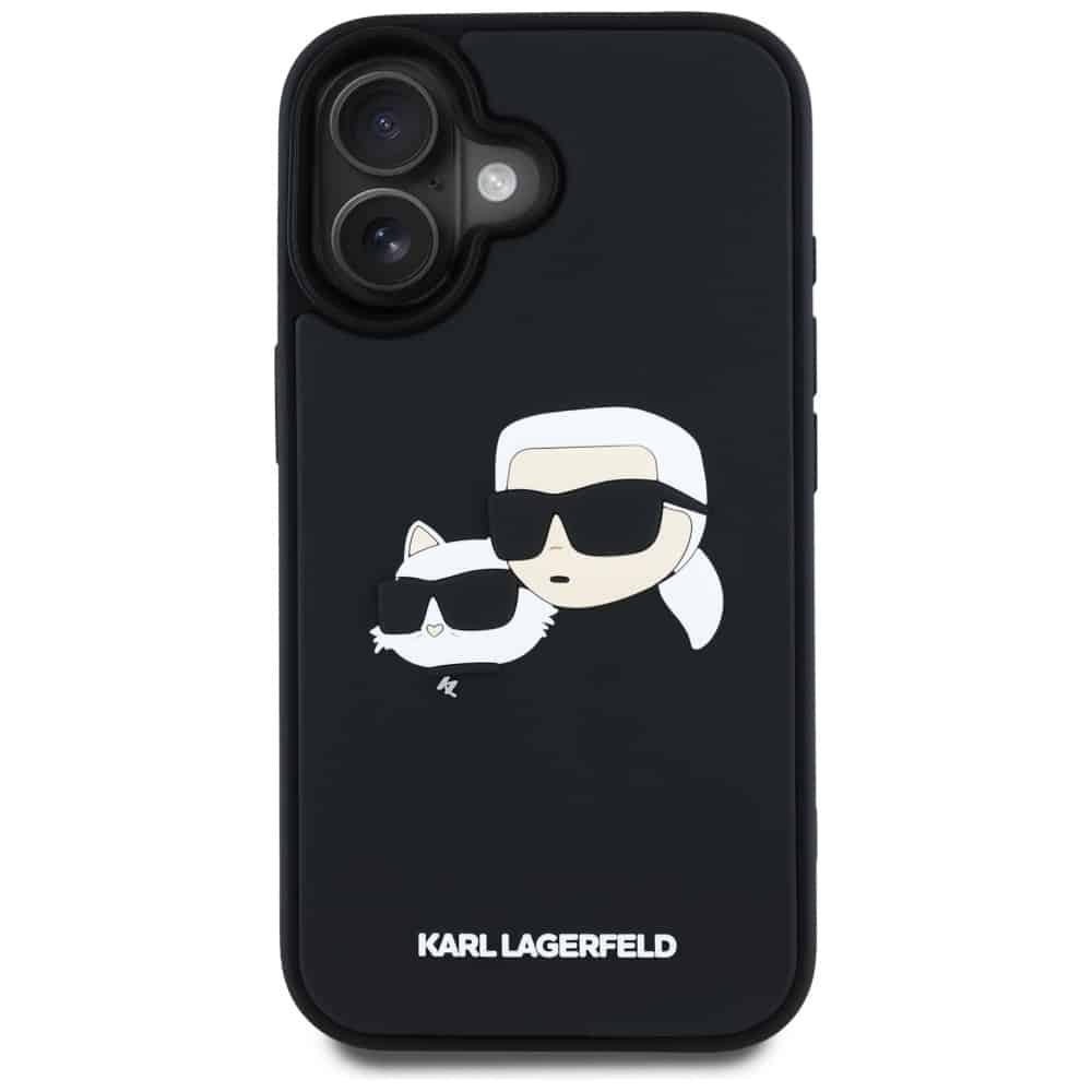 Karl Lagerfeld 3D Rubber Double Heads - θήκη για Apple iPhone 16 - Μαύρο - Image 3