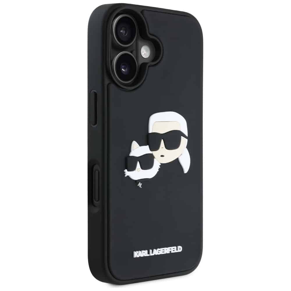 Karl Lagerfeld 3D Rubber Double Heads - θήκη για Apple iPhone 16 - Μαύρο - Image 4