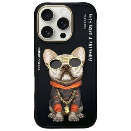 Nimmy Glasses Cool Dog - θήκη για Apple iPhone 16 Pro - Μαύρο