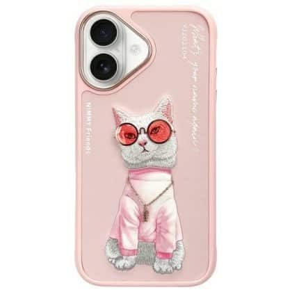 Nimmy Glasses Cool Cat - θήκη για Apple iPhone 16 - Ροζ