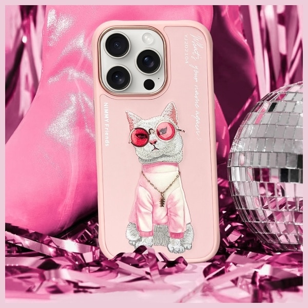 Nimmy Glasses Cool Cat - θήκη για Apple iPhone 16 Pro Max - Ροζ - Image 8
