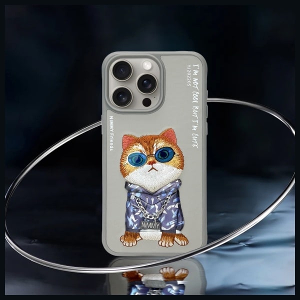 Nimmy Glasses Cool Cat - θήκη για Apple iPhone 15 Pro - Γκρι - Image 8