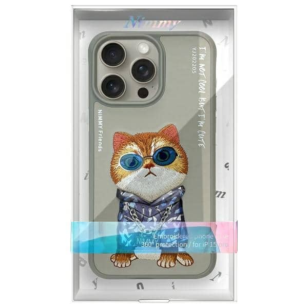 Nimmy Glasses Cool Cat - θήκη για Apple iPhone 15 Pro - Γκρι - Image 9