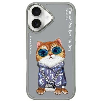 Nimmy Glasses Cool Cat - θήκη για Apple iPhone 16 - Γκρι