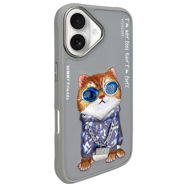 Nimmy Glasses Cool Cat - θήκη για Apple iPhone 16 - Γκρι - Image 2