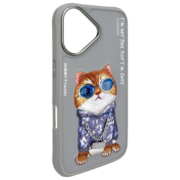 Nimmy Glasses Cool Cat - θήκη για Apple iPhone 16 - Γκρι - Image 4