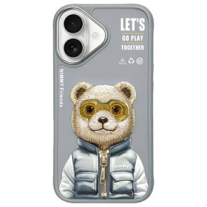 Nimmy Cool&Cute 2.0 Bear - θήκη για Apple iPhone 16 - Γκρι