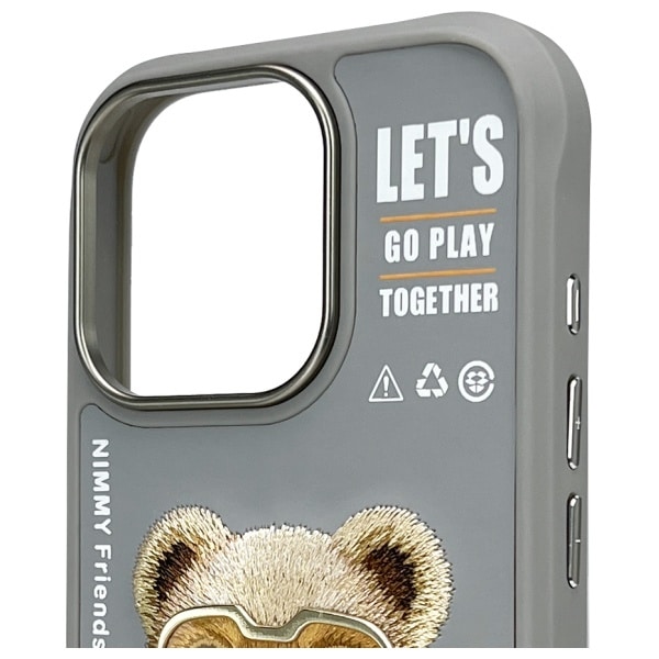 Nimmy Cool&Cute 2.0 Bear - θήκη για Apple iPhone 16 Pro - Γκρι - Image 3