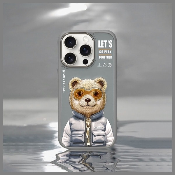 Nimmy Cool&Cute 2.0 Bear - θήκη για Apple iPhone 16 Pro - Γκρι - Image 8