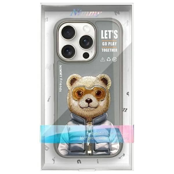 Nimmy Cool&Cute 2.0 Bear - θήκη για Apple iPhone 16 Pro - Γκρι - Image 9