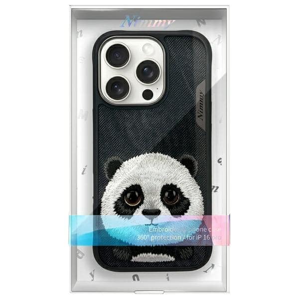 Nimmy Big Eyed Pet 2.0 Panda - θήκη για Apple iPhone 16 Pro - Μαύρο - Image 9