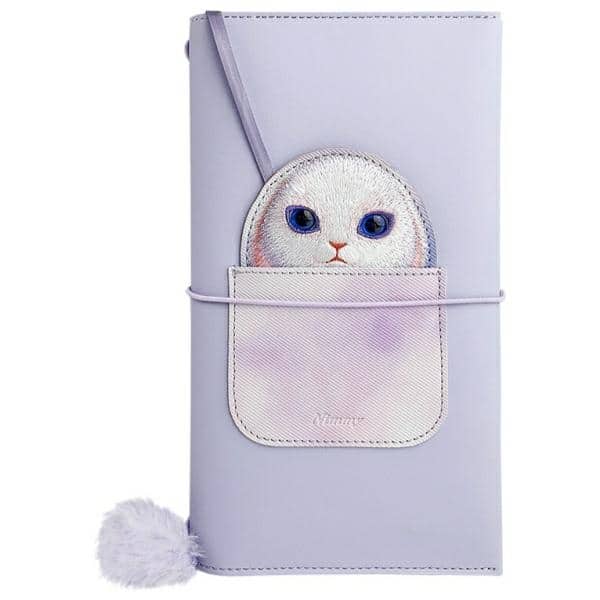 Big Eyed Pet σετ 2 σε 1 σημειωματάριο notebook + στυλό μωβ - Image 2