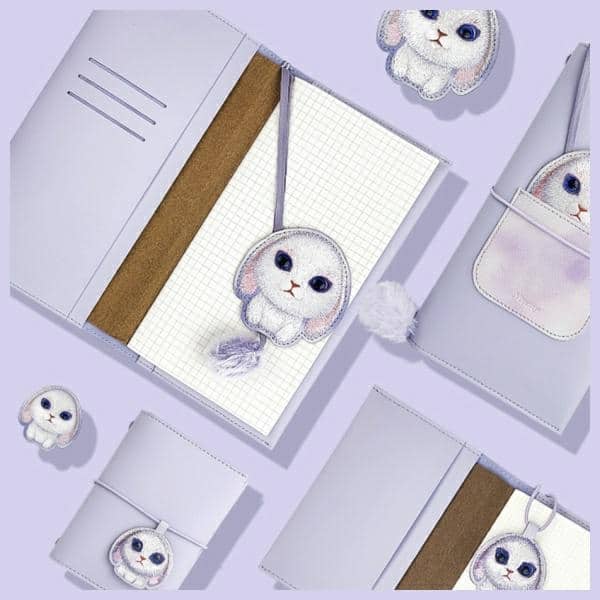 Big Eyed Pet σετ 2 σε 1 σημειωματάριο notebook + στυλό μωβ - Image 5