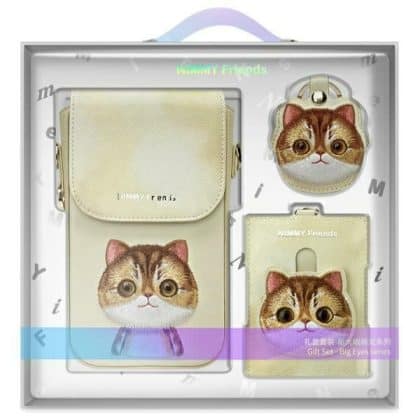 Big Eyed Pet 2.0 Σετ 3 σε 1 τσάντα για τηλέφωνο + πορτοφόλι + θήκη για τοποθετητή καφέ
