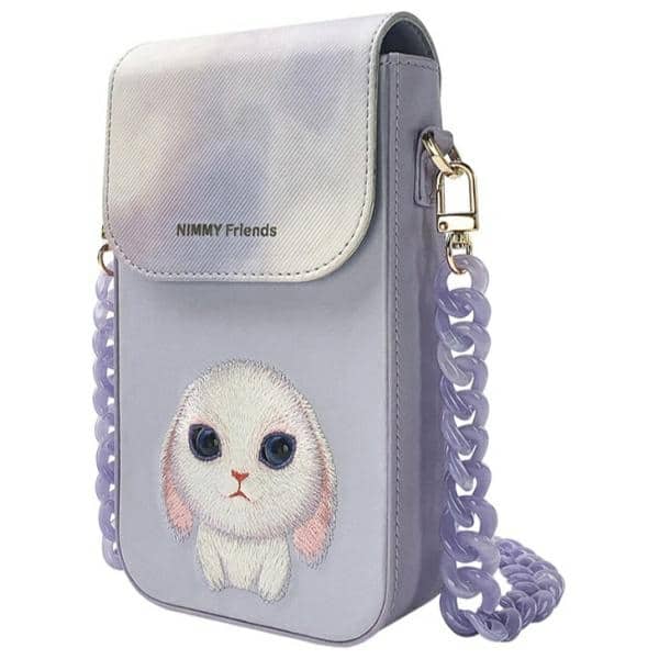 Big Eyed Pet Ζεύγος 3 σε 1 τσάντα για τηλέφωνο + πορτοφόλι + θήκη για τοποθετητή μωβ - Image 5