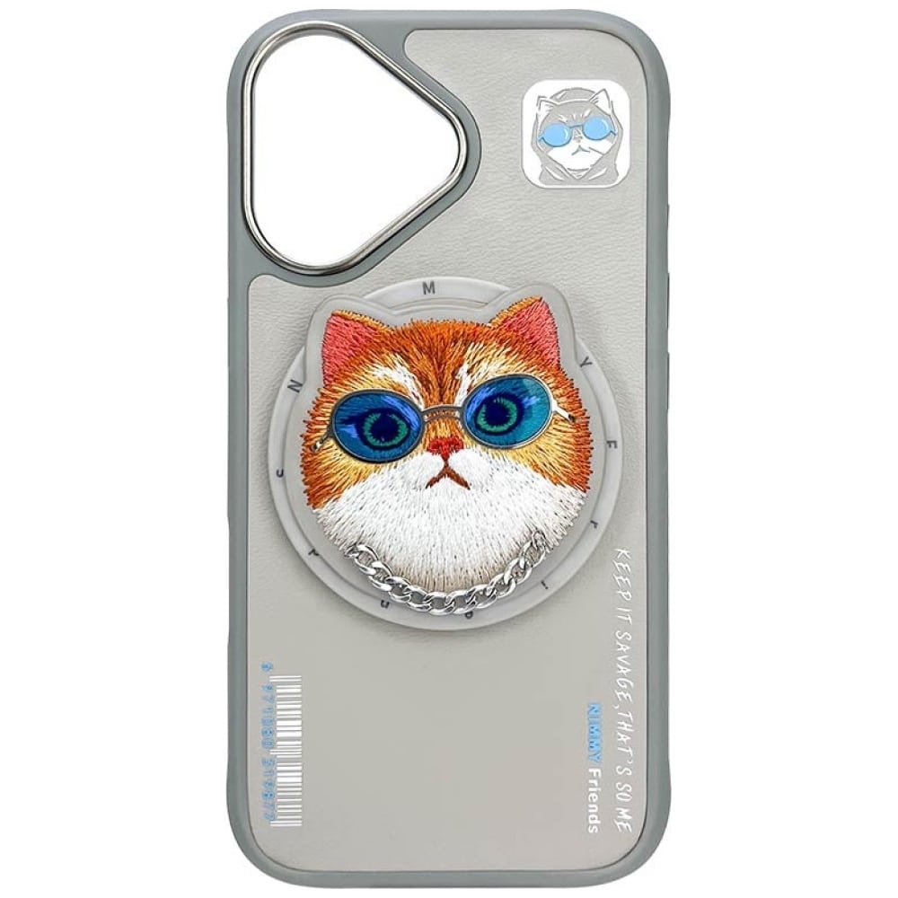 Nimmy Glasses Cool Cat MagSafe - θήκη για Apple iPhone 16 - Γκρι - Image 2