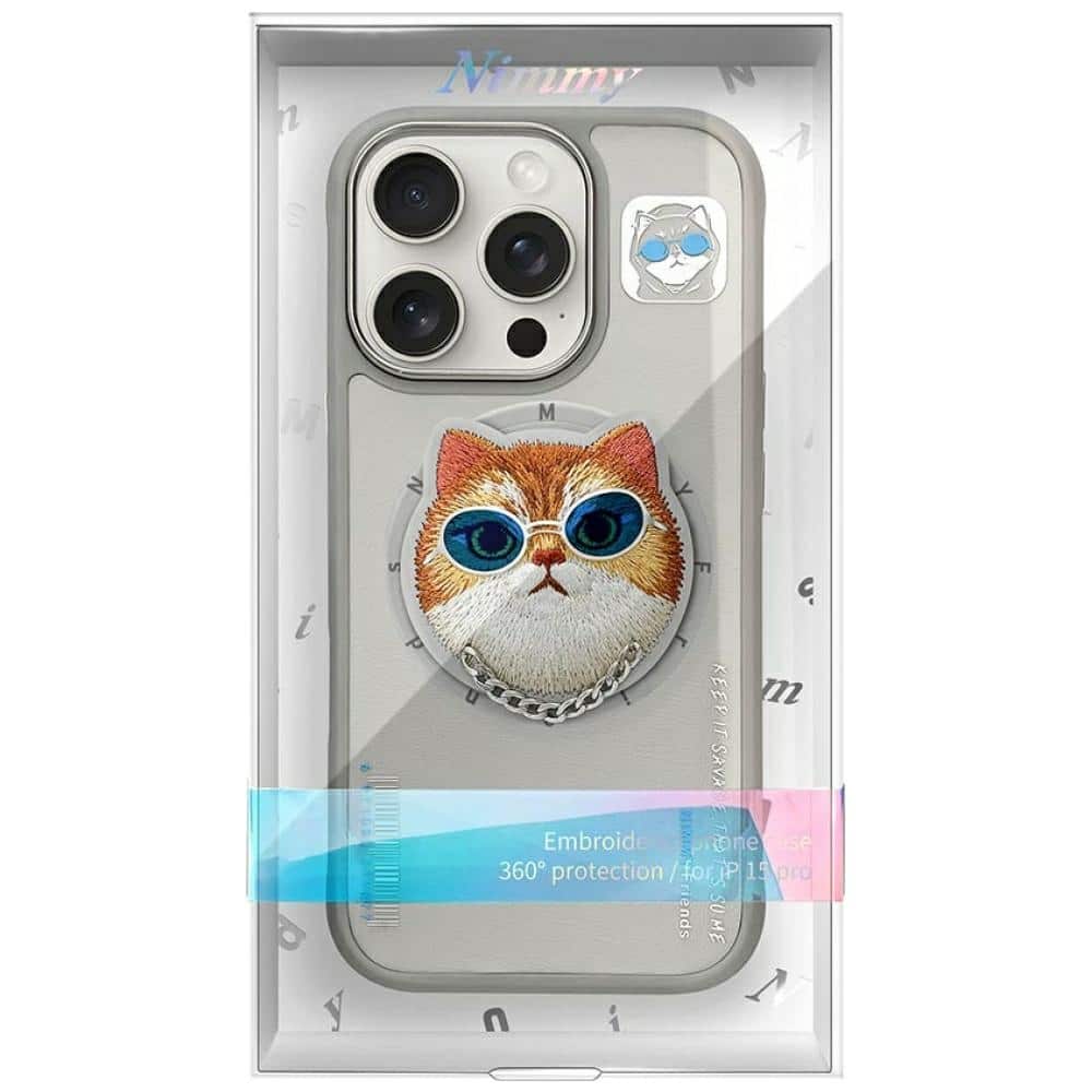 Nimmy Glasses Cool Cat MagSafe - θήκη για Apple iPhone 16 Pro Max - Γκρι - Image 10