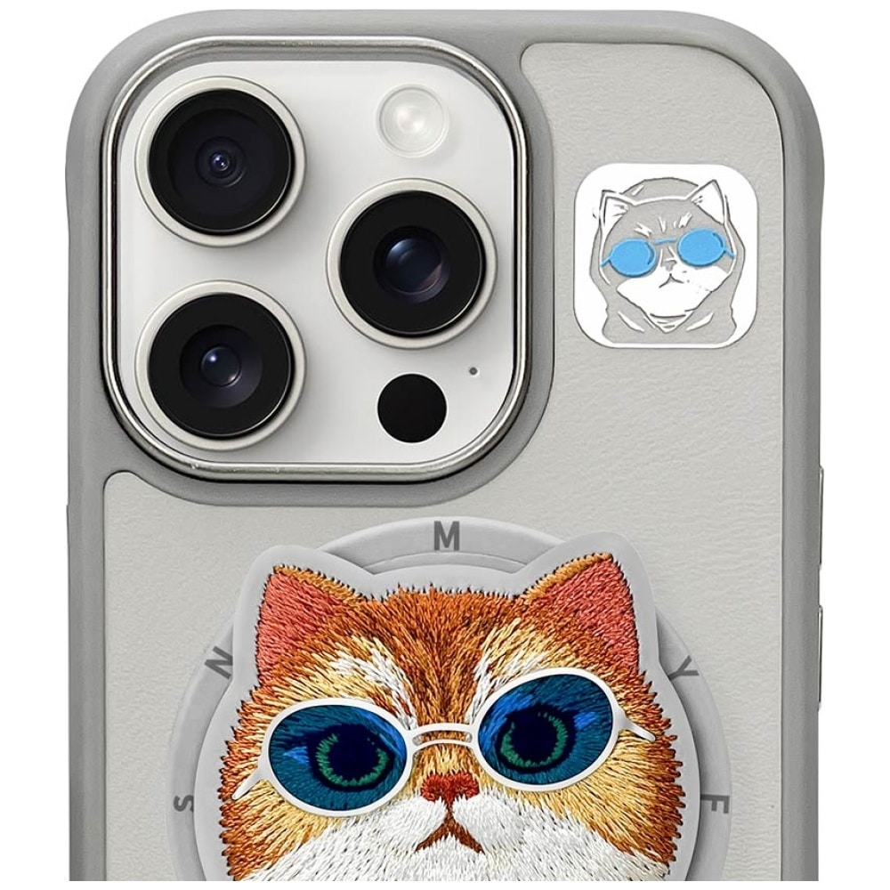 Nimmy Glasses Cool Cat MagSafe - θήκη για Apple iPhone 16 Pro Max - Γκρι - Image 2