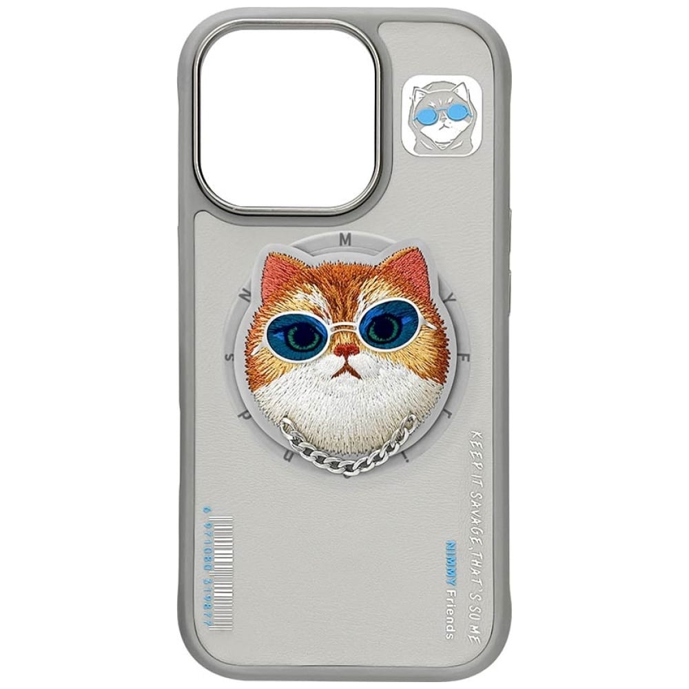 Nimmy Glasses Cool Cat MagSafe - θήκη για Apple iPhone 16 Pro Max - Γκρι - Image 6