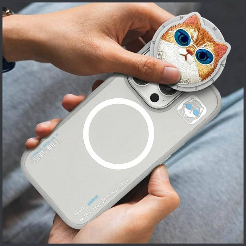 Nimmy Glasses Cool Cat MagSafe - θήκη για Apple iPhone 16 Pro Max - Γκρι - Image 9
