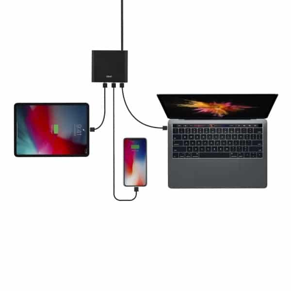 UNIQ HUB Surge 90W μαύρος / charcoal black 2xUSB Quick Charge 3.0 + 2xUSB-C PD 3.0 (LITHOS Collective) - Image 4