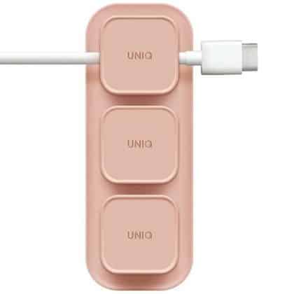 UNIQ Pod Mag μαγνητικός οργανωτής καλωδίων + βάση ροζ/blush pink