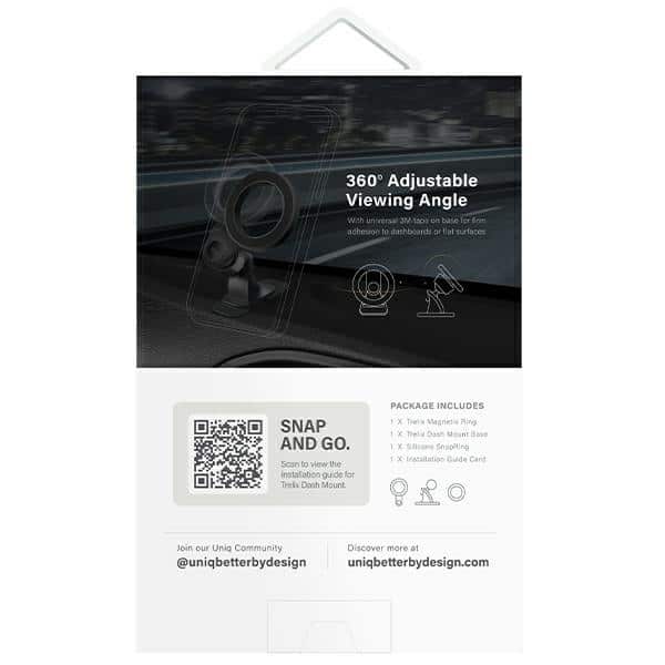 UNIQ μαγνητικός στήριγμα αυτοκινήτου Trelix Car Dash Mount μαύρο/μεσονύκτιο μαύρο - Image 8