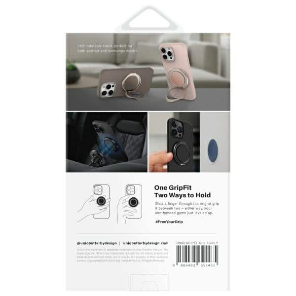 UNIQ Gripfit 360 Magnetic Mount&Kickstand μαγνητική βάση γκρι/flint grey - Image 3
