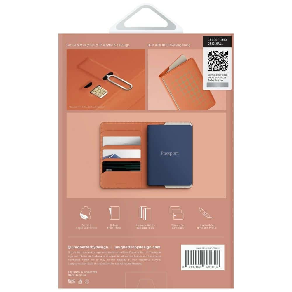 UNIQ θήκη διαβατηρίου με μπλοκάρισμα RFID terracotta ελεφαντόδοντο - Image 7