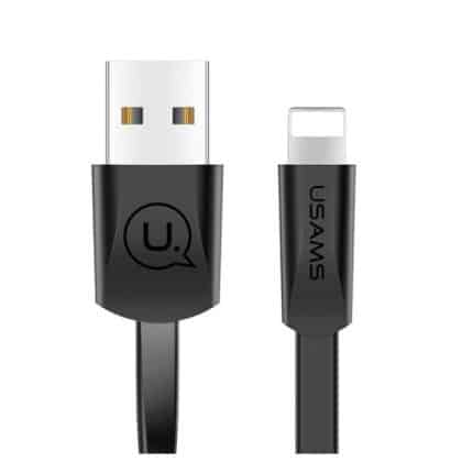 USAMS Καλώδιο επίπεδο U2 Lightning 1,2m μαύρο