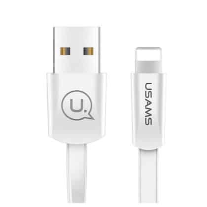 USAMS Καλώδιο επίπεδο U2 Lightning 1,2m λευκό για iPhone 5/6/7/8/X (US-SJ199)