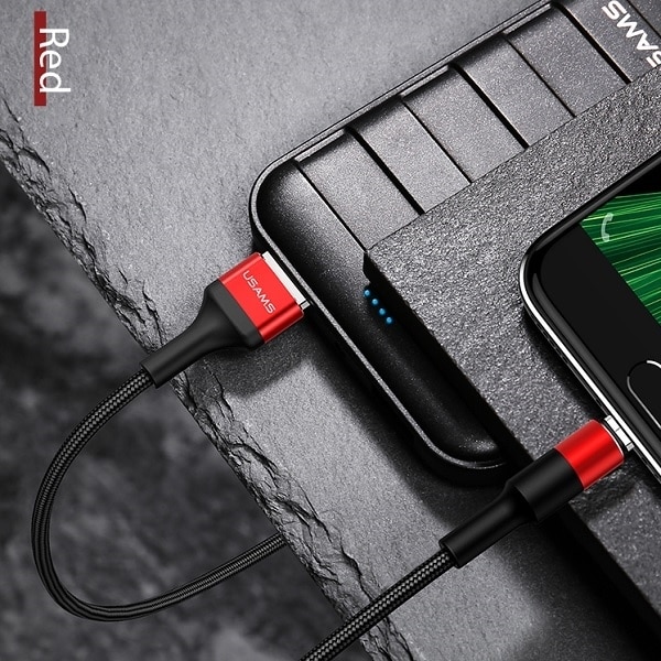 USAMS Καλώδιο πλεγμένο U5 2A micro USB 1,2m κόκκινο - Image 2