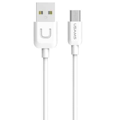 USAMS Καλώδιο U-Turn microUSB 1m λευκό/white 2A MICUSBXD02 (US-SJ098)