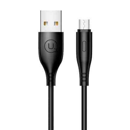 USAMS Καλώδιο U18 microUSB 2A Γρήγορη Φόρτιση 1m μαύρο