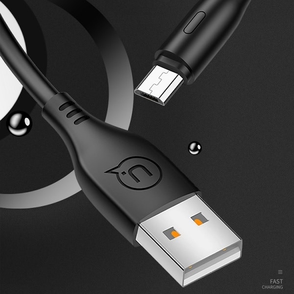 USAMS Καλώδιο U18 microUSB 2A Γρήγορη Φόρτιση 1m μαύρο - Image 4