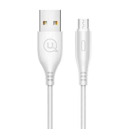 USAMS καλώδιο U18 microUSB 2A γρήγορης φόρτισης 1m λευκό