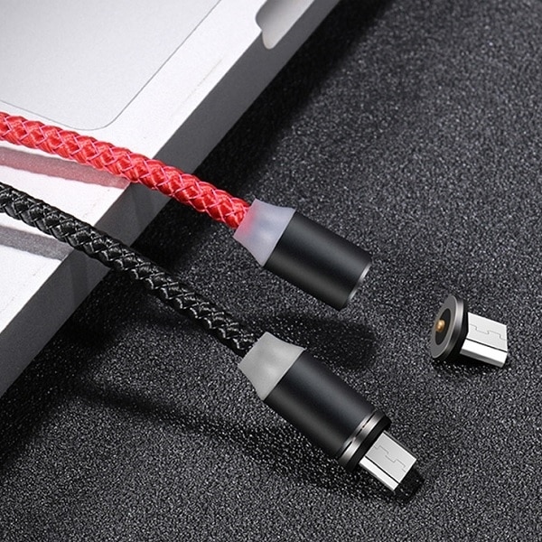 USAMS Καλώδιο μαγνητικό U-Sure microUSB 1m 2.1A πλεκτό κόκκινο/red SJ294USB02 (US-SJ294) - Image 2