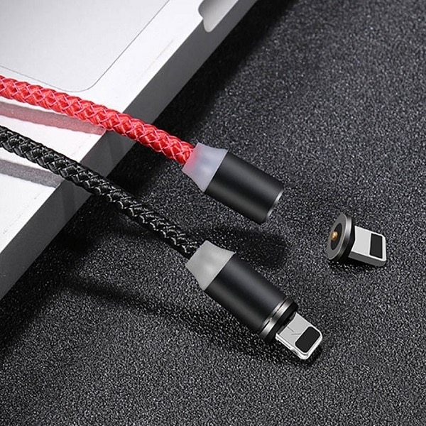 USAMS Καλώδιο μαγνητικό U-Sure lightning 1m 2.1A πλεγμένο κόκκινο - Image 3