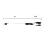 USAMS Καλώδιο πλεγμένο U5 3w1 1,5m 2A μαύρο (lightning/microUSB/USB-C) SJ2193IN101 (US-SJ219) - Image 2