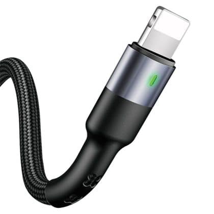 USAMS Καλώδιο πλεγμένο U26 lightning 1m 1szt. για σετ 2A Γρήγορη φόρτιση μαύρο