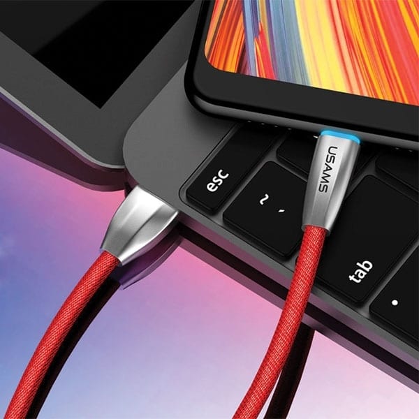 USAMS Καλώδιο πλεγμένο U-Light USB-C κόκκινο 1,2μ TCZSUSB04 (US-SJ184) - Image 2