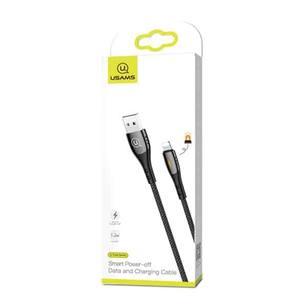 USAMS Καλώδιο πλεγμένο U-Tone lightning 1.2m Power-off 2A Γρήγορη φόρτιση μαύρο - Image 10