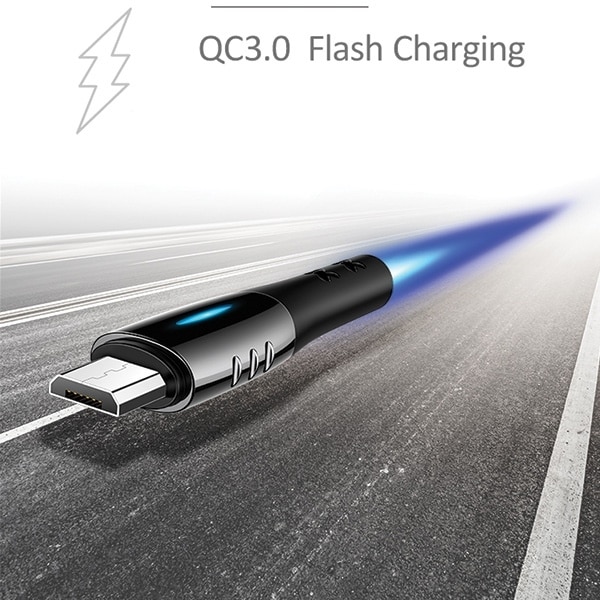 USAMS Καλώδιο πλεγμένο U-Tone microUSB 1.2m Power-off 2A Γρήγορη φόρτιση μαύρο - Image 4