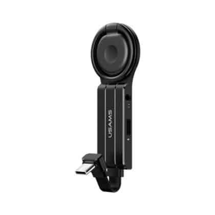 USAMS αντάπτορας AU11 2w1 USB-C - 3,5mm +USB-C + βάση δακτυλίου μαύρος/black SJ359TC01 (US-SJ359)