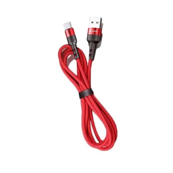 USAMS Καλώδιο πλεγμένο U26 lightning 1m 1szt. για σετ 2A Γρήγορη Φόρτιση κόκκινο - Image 2