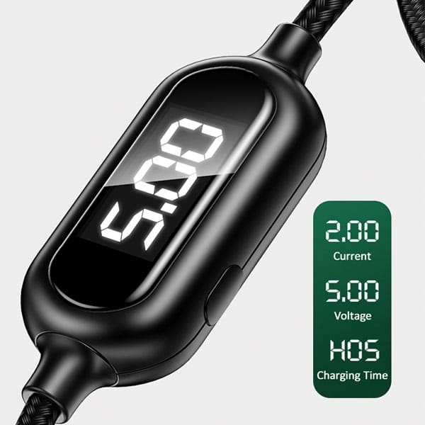 USAMS Καλώδιο πλεγμένο U48 lightning 1,2m 2A Γρήγορη φόρτιση LED πράσινο - Image 4